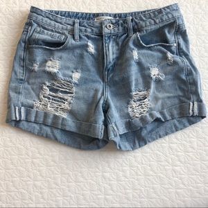 “Mom” blue denim Jean shorts